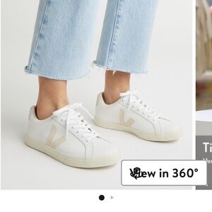 Veja Women's White and Tan Sneakers